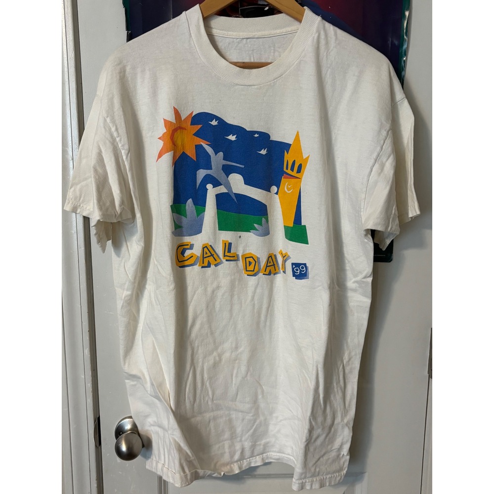 Vintage 1999 Cal Day UC Berkeley T-Shirt White Mens Large Graphic Tee 90s